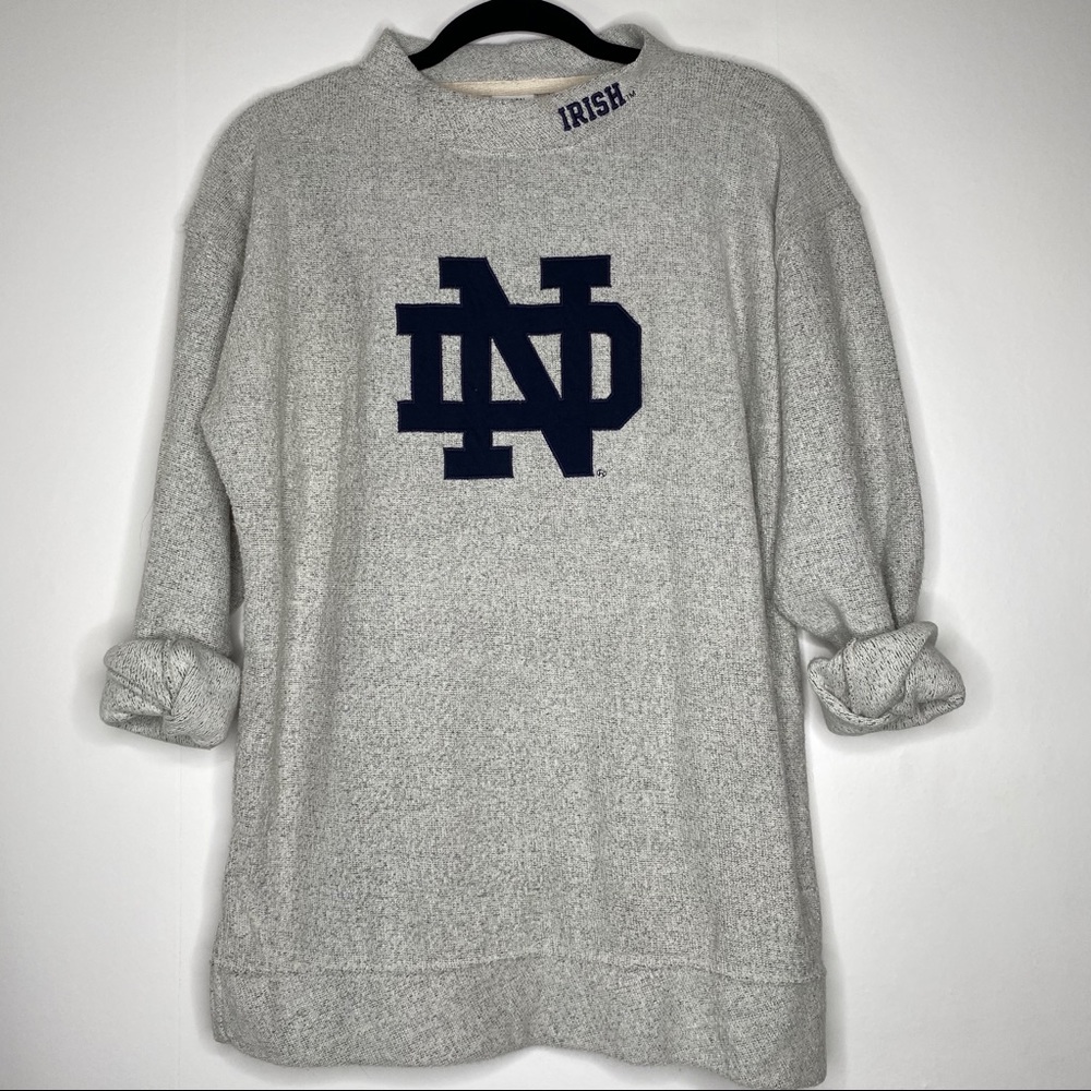 NOTRE DAME sweatshirt medium gray ND long sleeve